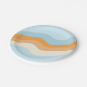 グルーヴィレトロビーブブルーオレンジ紙プレート ペーパープレート (アングル)