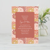 グルーヴィレトロピンクサビフローラボホカップルシャワー 招待状 (スタンド正面)