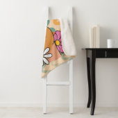 グルーヴィレトロピースサインフラワーレインボー シェルパブランケット (インサイチュ)