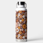 グルーヴィレトロフラワーガーデンパターン ウォーターボトル (背面)