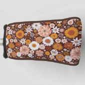 グルーヴィレトロフラワーガーデンパターン ゴルフヘッドカバー (正面)