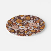 グルーヴィレトロフラワーガーデンパターン ペーパープレート (アングル)
