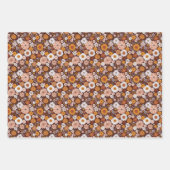 グルーヴィレトロフラワーガーデンパターン ラッピングペーパーシート (正面3)