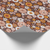 グルーヴィレトロフラワーガーデンパターン ラッピングペーパー (角)