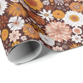 グルーヴィレトロフラワーガーデンパターン ラッピングペーパー (ロールコーナー)