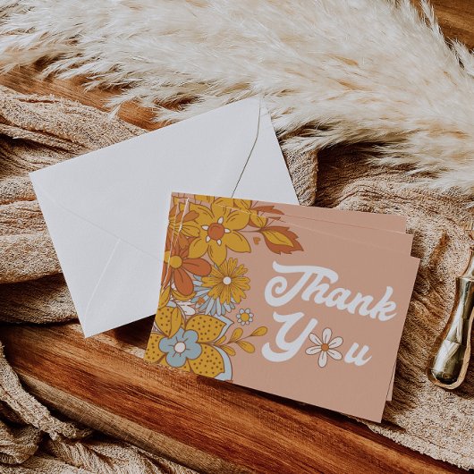 グルーヴィレトロフラワーサンキューカード サンキューカード