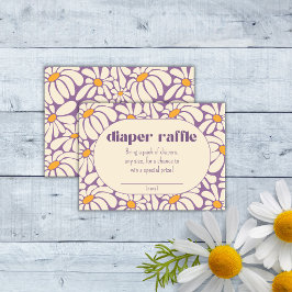 グルーヴィレトロフラワーズオムツラッフルチケット エンクロージャーカード