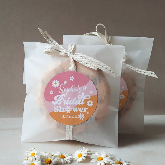 グルーヴィレトロブライダルシャワーヒッピー有利 ラウンドシール