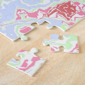 グルーヴィレトロボホエクレクティックファンキー大理石カラフル石 ジグソーパズル (側面)