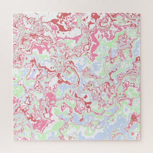 グルーヴィレトロボホエクレクティックファンキー大理石カラフル石 ジグソーパズル (縦)