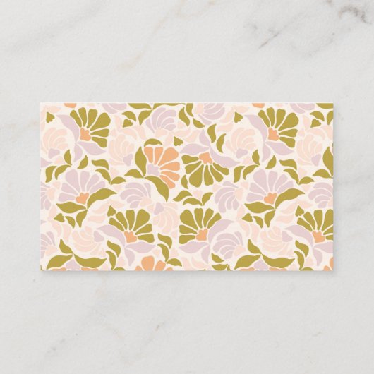 グルーヴィレトロボホグリーンパステルボタニカルトレンディー 名刺 (裏面)