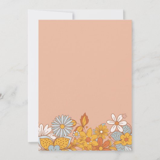 グルーヴィレトロボホデイジーベビーシャワー 招待状 (裏面)