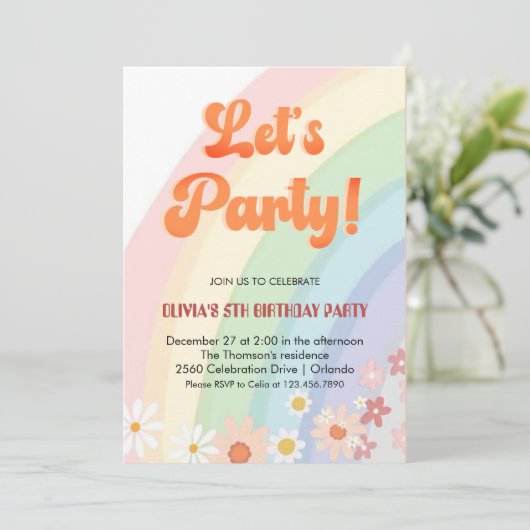 グルーヴィレトロレインボーガール誕生日 招待状 (スタンド正面)