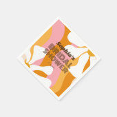 グルーヴィレトロレインボーデイジーフラワーズブライダルシャワー スタンダードカクテルナプキン (角)