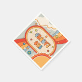 グルーヴィレトロレインボーバースデーパーティナプキンス スタンダードカクテルナプキン (角)