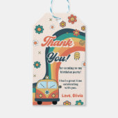 グルーヴィレトロレインボーバースデーパーティー ギフトタグ (正面)