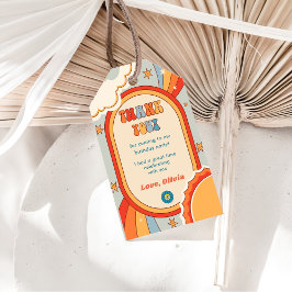 グルーヴィレトロレインボーバースデーパーティー ギフトタグ