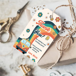 グルーヴィレトロレインボーバースデーパーティー ギフトタグ