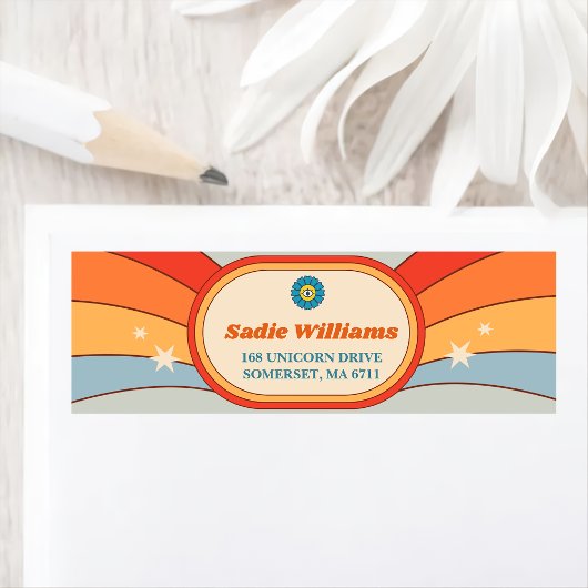 グルーヴィレトロレインボーバースデーパーティー ラベル