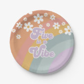 グルーヴィレトロレインボーファイブはヴィベ紙プレート ペーパープレート (正面)