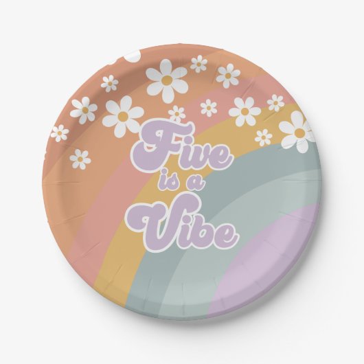 グルーヴィレトロレインボーファイブはヴィベ紙プレート ペーパープレート (正面)