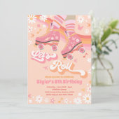 グルーヴィレトロレインボーローラスケートで滑る誕生日パーティー 招待状 (スタンド正面)