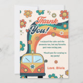 グルーヴィレトロレインボー誕生日サンキューカード 招待状 (正面)