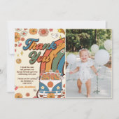 グルーヴィレトロレインボー誕生日写真 サンキューカード (正面)