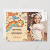 グルーヴィレトロレインボー誕生日写真 サンキューカード (正面)