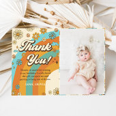 グルーヴィレトロレインボー誕生日写真 サンキューカード