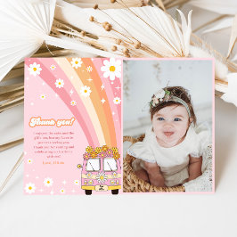 グルーヴィレトロレインボー誕生日写真 サンキューカード