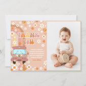 グルーヴィレトロレインボー誕生日写真 サンキューカード (正面)