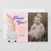グルーヴィレトロレインボー誕生日写真 サンキューカード (正面)