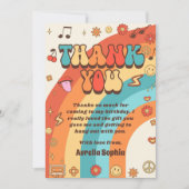 グルーヴィレトロレインボー誕生日 サンキューカード (正面)