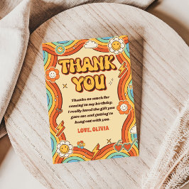 グルーヴィレトロレインボー誕生日 サンキューカード