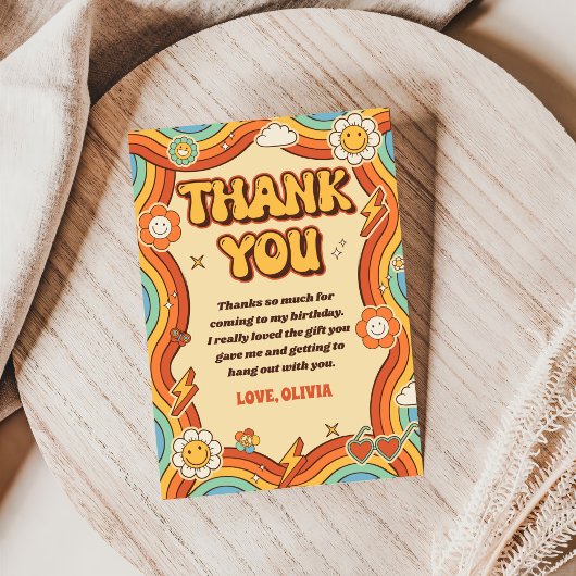 グルーヴィレトロレインボー誕生日 サンキューカード