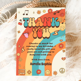 グルーヴィレトロレインボー誕生日 サンキューカード