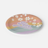 グルーヴィレトロレインボー10th誕生日紙プレート ペーパープレート (アングル)