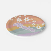 グルーヴィレトロレインボー12誕生日 ペーパープレート (アングル)