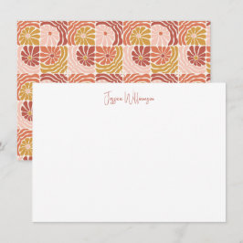 グルーヴィレトロローズウッドクレー植物学パーソナライズされた ノートカード