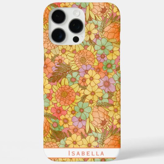 グルーヴィレトロ夏期プロテアおよびデイジーパターン Case-Mate iPhoneケース (裏面)