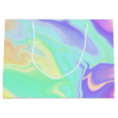 グルーヴィレトロ絞り染めパステルマーブルスワール ラージペーパーバッグ (正面)