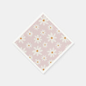 グルーヴィレトロ赤面ピンクデイジー スタンダードカクテルナプキン (角)