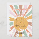 グルーヴィレトロ70sサンシャインデイジーガールベビー 招待状 (正面)