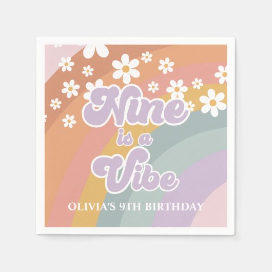 グルーヴィレトロ9はヴィーベレインボー スタンダードカクテルナプキン (正面)