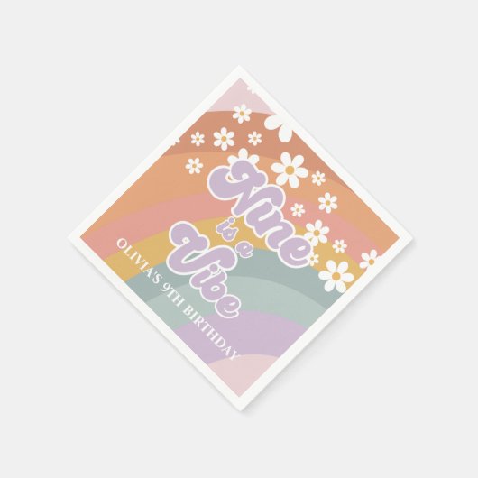 グルーヴィレトロ9はヴィーベレインボー スタンダードカクテルナプキン (角)