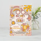 グルーヴィワイルド&スリーフラワーパワーレインボー誕生日 招待状 (スタンド正面)
