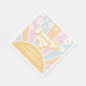 グルーヴィワンパステルレトロサンシャインデイジーボホ スタンダードランチョンナプキン (角)