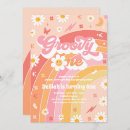 グルーヴィワンピースラブパーティーレインボーバースデーパーティー 招待状