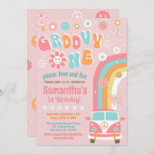 グルーヴィワンボホレトロ1st誕生日招待状 招待状 (正面/裏面)